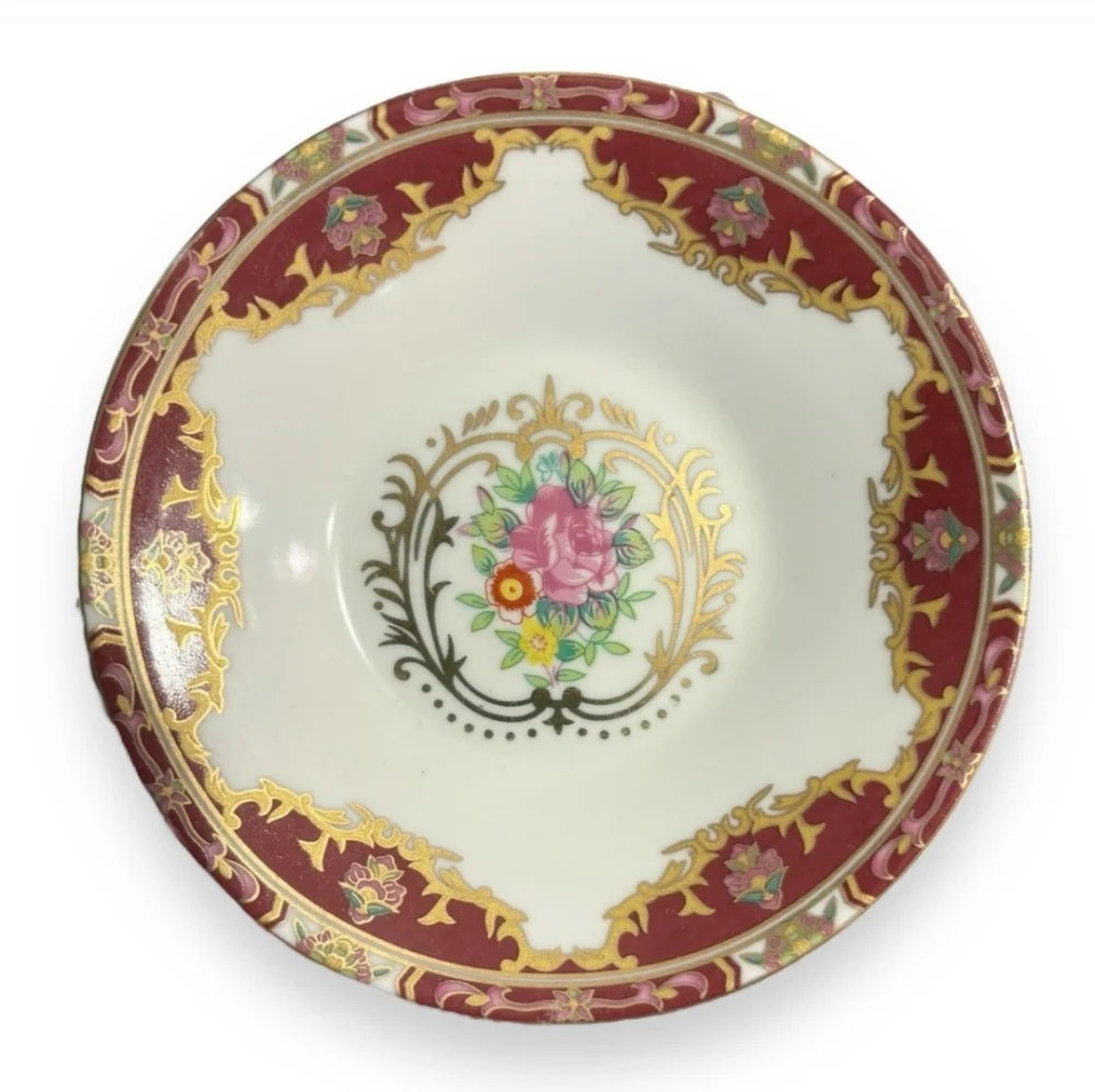 TIGER YEDI INC Porcelain Japan Gold Leaf Teacup with Saucer